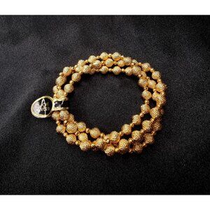 Vintage Joan Rivers Classics Collection Gold-Tone Beaded Triple-Strand Stretch B